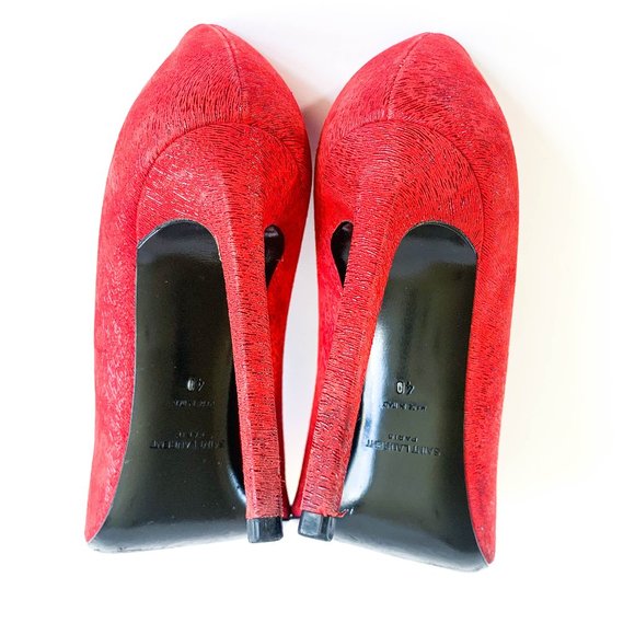 Saint Laurent Textured Suede Leather Pumps - Picture 5 of 6